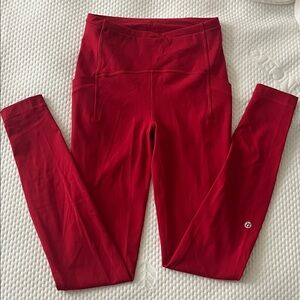 Lululemon Athletica Bold Red Leggings